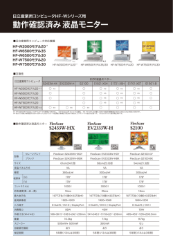 動作確認済み液晶モニター