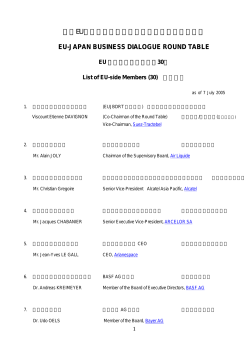 EU 側メンバーリスト - EU-Japan Business Round Table