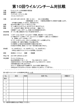 第10回ウイルソンチーム対抗戦要項・申込書（PDF