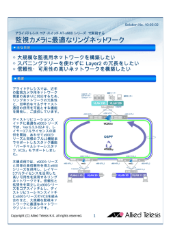 アライドテレシス コア・スイッチAT-x900シリーズで実現する監視カメラに