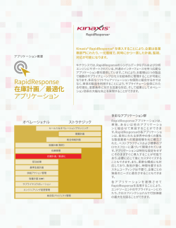 RapidResponse 在庫計画／最適化 アプリケーション