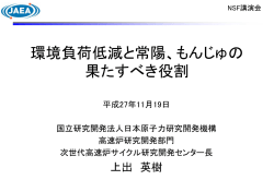 環境負荷低減と常陽、もんじゅの 果たすべき役割