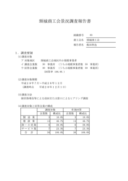 頸城商工会景況調査報告書 - 新潟県上越市 頸城商工会へようこそ！