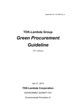 TDK-Lambda Group Green Procurement Guideline