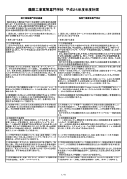鶴岡工業高等専門学校 平成26年度年度計画