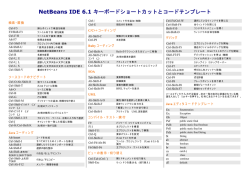 NetBeans IDE 6.1 キーボードショートカットとコードテンプレート