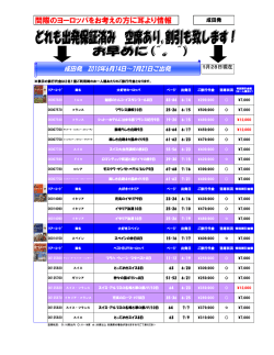 間際のヨーロッパをお考えの方に耳より情報