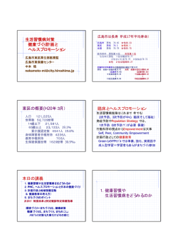 生活習慣病対策 健康づくり計画と ヘルスプロモーション