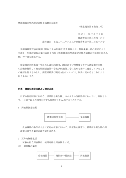 無線機器の型式検定に係る試験の方法等 （検定規則第4条第1項） 平成