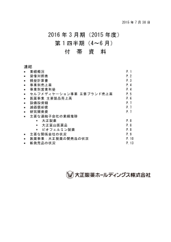 付帯資料 - 大正製薬ホールディングス