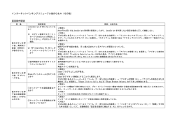 インターネットバンキングリニューアル後のQ＆A（その他） 画面操作関連