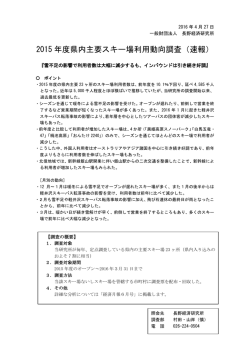 2015 年度県内主要スキー場利用動向調査（速報）