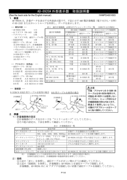 AD-8920A 外部表示器 取扱説明書