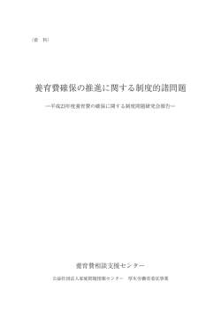 養育費確保の推進に関する制度的諸問題