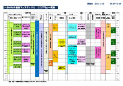 へるすぴあ健康フェスティバル プログラム一覧表