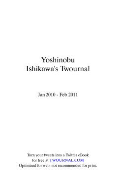 Yoshinobu Ishikawa`s Twournal