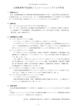 主要農産物の収益性シミュレーションシステムの作成