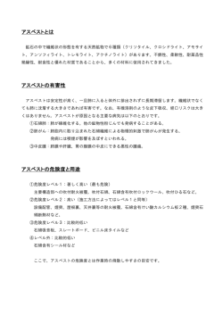 アスベストとは アスベストの有害性 アスベストの危険度と用途