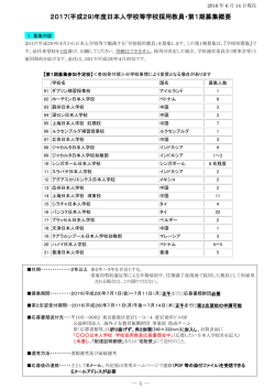 2017(平成29)年度日本人学校等学校採用教員・第1期募集概要