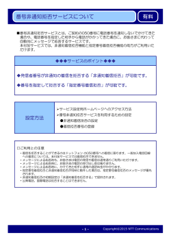番号非通知拒否サービスについて 有料