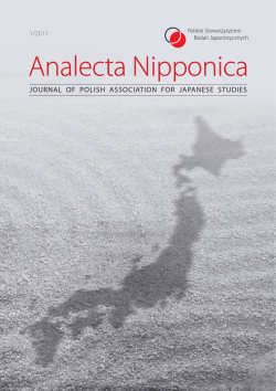 Analecta Nipponica - Polskie Stowarzyszenie Badań Japonistycznych