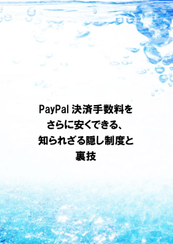 PayPal 決済手数料を さらに安くできる、 知られざる隠し制度と 裏技