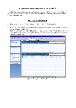 Symantec Backup Exec 11d リストア手順