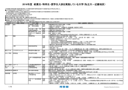 2016年度 給費生・特待生・奨学生入試を実施している大学 - Kei-Net