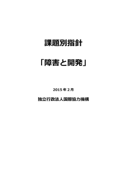 課題別指針 「障害と開発」