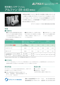 軽剥離化OPPフィルム アルファンER-440