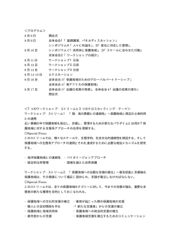 ＜プログラム＞ 9 月 8 日 開会式 9 月 9 日 全体会合1「基調講演