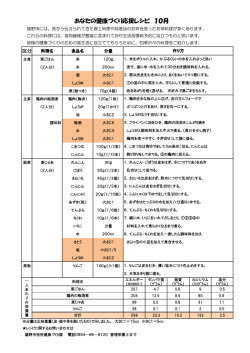 あなたの健康づくり応援レシピ 10月