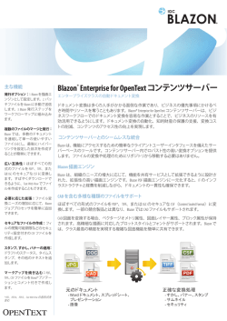 Blazon&reg; Enterprise for OpenText コンテンツサーバー