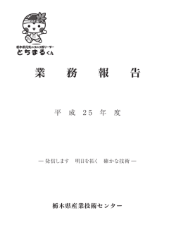 平成25年度 業務報告 - 栃木県産業技術センター