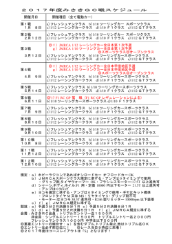 2017年度みさきGC戦スケジュール 開催月日 開催種目（全て電動カー