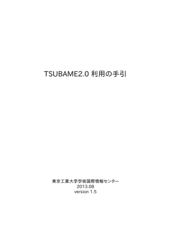 TSUBAME2.0 利用の手引 - TSUBAME計算サービス