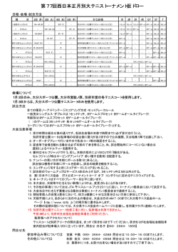 第77回西日本正月別大テニストーナメント仮ドロー