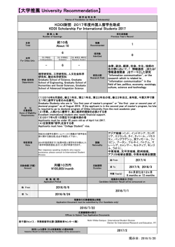 KDDI財団 2017年度外国人留学生助成