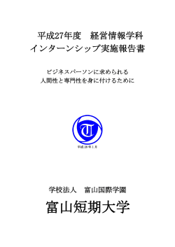 年度 インターンシップ実施報告書 [PDF形式]