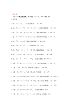 1969 「ファブリ世界名画集」平凡社、〜73、100巻（L） ＊巻号順