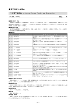 電子情報工学専攻 修士課程 講義概要