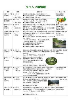 飯田下伊那地域でオープン中のキャンプ場情報一覧です。