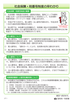 社会保障・税番号制度の早わかり