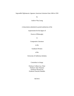 Impossible Diplomacies: Japanese American Literature from 1884 to