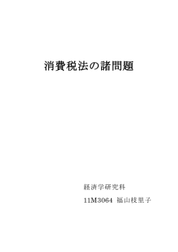 消費税法の諸問題