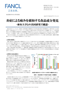 炎症による痛みを緩和する食品成分発見
