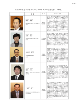 平成26年度『みなとまちづくりマイスター』認定者 （13名）