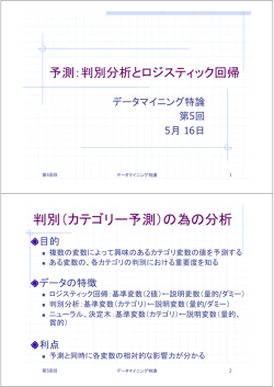 判別（カテゴリー予測）の為の分析