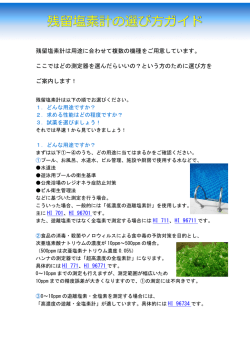 1．どんな用途ですか？ 2．求める性能はどの程度ですか？ 3．試薬を選