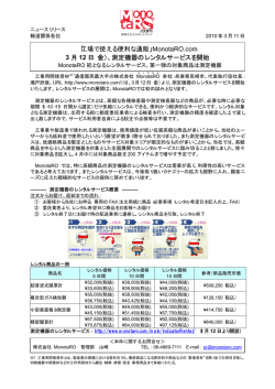 MonotaRO測定工具レンタルサービス